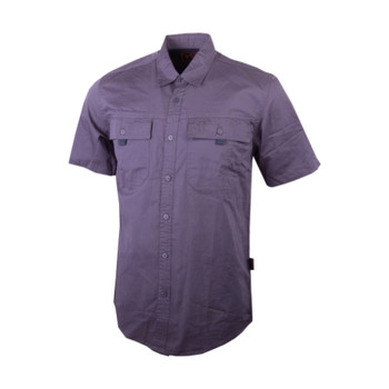 Twill Vented Short Sleeve Shirt / Steel Blue