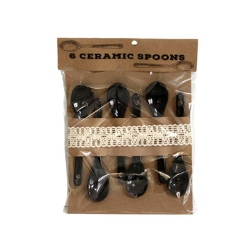 Black 6pc Ceramic Spoons