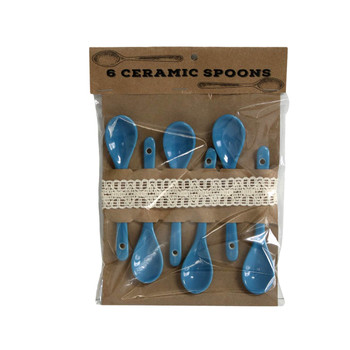 Light Blue 6pc Ceramic Spoons