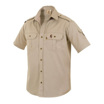 Dark Khaki Cotton Kalahari Safari Shirt, Men's Country Clothing