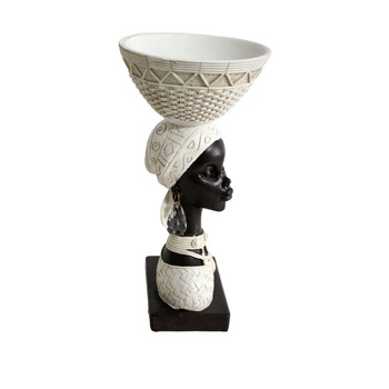 Resin Craft - Tribal Lady Balancing White Basket