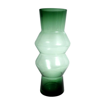 Large Green Double Triangle Glass Vase