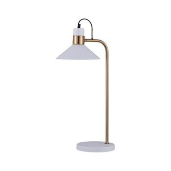 Desk Lamp - White Triangle Shape with Gold / 65cm