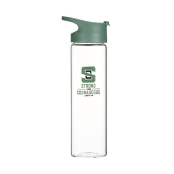 Glass Water Bottle - Strong & Courageous