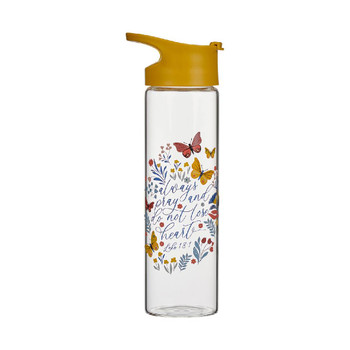 Glass Water Bottle -Always Pray Luke 18:1