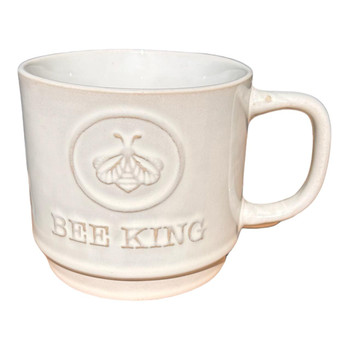 Ceramic 14oz Mug - White Bee King