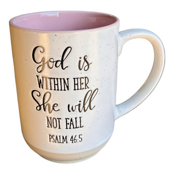 Ceramic 16oz Mug - God Is Within Her, Pink