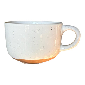 Ceramic 9oz  Mug - Speckled White, Brown Bottom