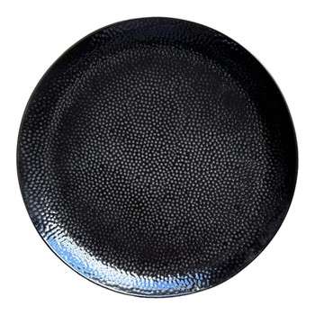Ceramic Dinner Plate - Charcoal, Snakeskin Pattern