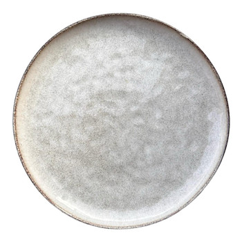 Ceramic Plate - White, Grey, Speckled