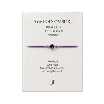 Semi - Precious Cabochon Bracelet  / Amethyst