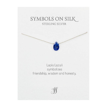 Semi-Precious Cabochon / Silk Chain / Lapis Lazuli