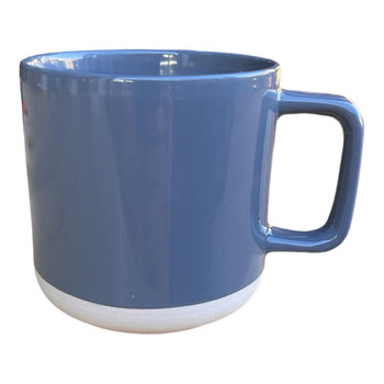 Ceramic 15oz Mug - Glossy Blue, White Grainy Bottom