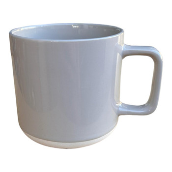 Ceramic 15oz Mug - Glossy Grey, White Grainy Bottom