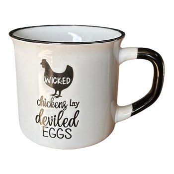 Ceramic 18oz Mug - Deviled Eggs, Chicken Silhouette