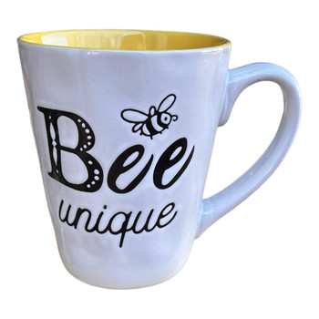 Ceramic 18oz Mug - White And Yellow - Bee Unique