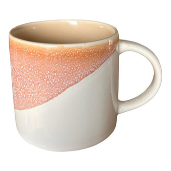 Ceramic 15oz Mug - Salmon Pink Stain, White