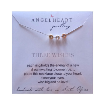 Three Wishes- SIL/GP/RG  Plated Rings on Grey Silk