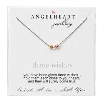 Three Wishes SIL/GP/RG Plated Rings on Grey Silk