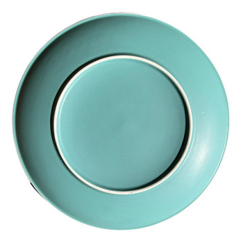 Ceramic Dinner Plate - Teal Bottom, White Top