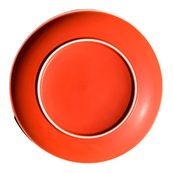 Ceramic Dinner Plate - Coral Bottom, White Top