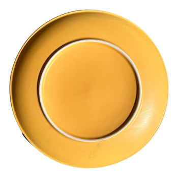 Ceramic Dinner Plate - Yellow Bottom, White Top