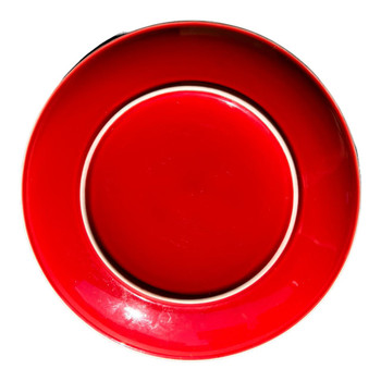 Ceramic Dinner Plate - Red Bottom, White Top