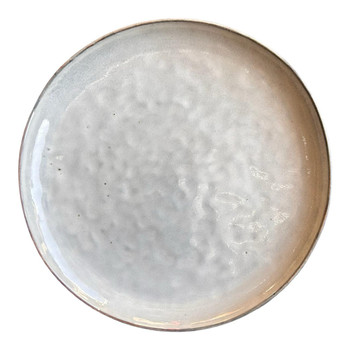 Ceramic Dinner Plate - Light Grey, Speckled Spots