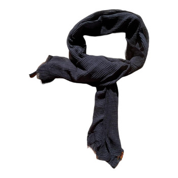 Polyester Scarf - Solid Dark Grey, Beaded Tassels