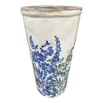Long Vase - Blue And Green Florals / WAS R175
