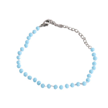 Bracelet - Light Blue Beads Links