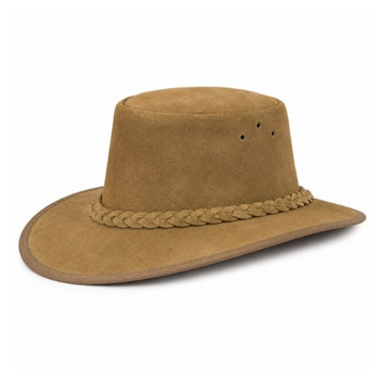 Genuine Suede Hat with Braided Band