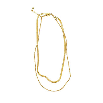 Fine Chain Stacked Necklace 40/44cm