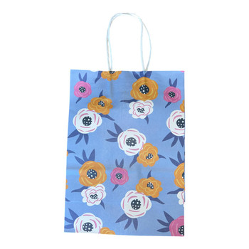 Garden Roses, Blue Large Paper Giftbag