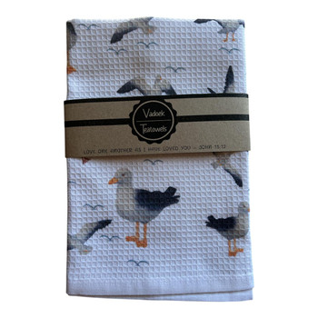 Single Printed Dishcloth - Seagulls