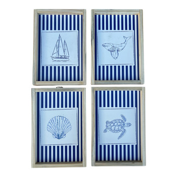 Wall Art Set of 4 - Blue Beach
