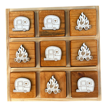 Camping Wooden Tic Tac Toe