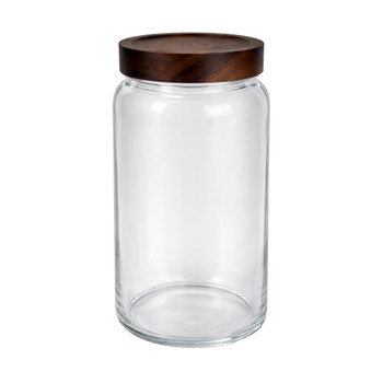 Glass 24cmh Dark Brown Lid Jar