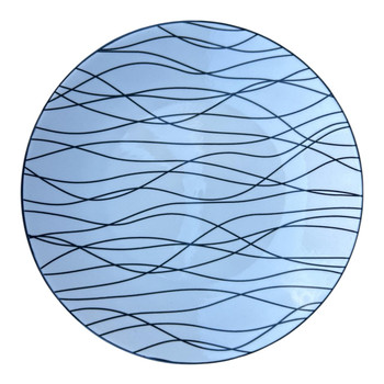 Ceramic Dinner Plate - Black Wavy Lines