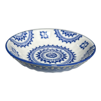 Ceramic Flat Bowl - Blue Mandala