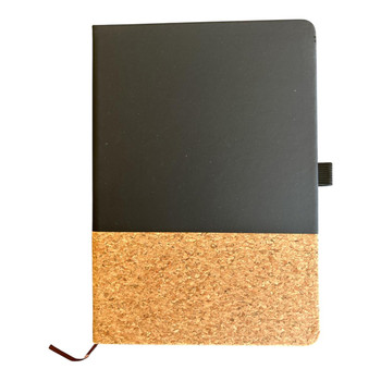 Half Faux Cork Notebook - Black