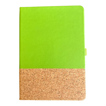 Half Faux Cork Notebook - Green