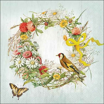 Serviette - Wreath with Ribbon (33x33cm) Serviette - Wreath with Ribbon (33x33cm)