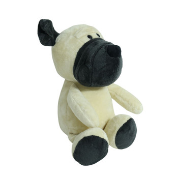 Beige And Grey Pug Soft Toy 25cm