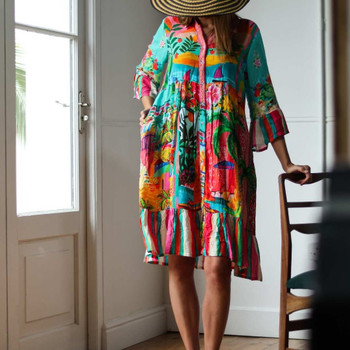 Suzi Boho Dress / Fruit & Florals