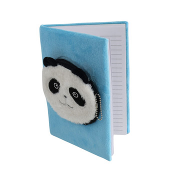 Panda Pouch Blue Fur A5 Notebook
