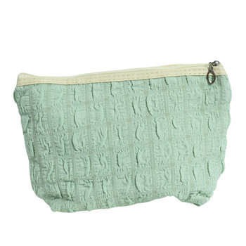 Polyester Textured Fabric Zip Pouch