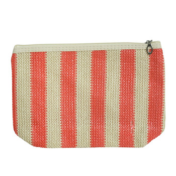 Striped Woven Zip Pouch