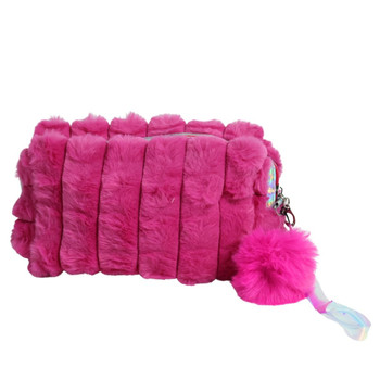Faux Fur Pom-Pom Pouch