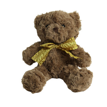 Brown Bear Gold Bow Soft Toy 32cm